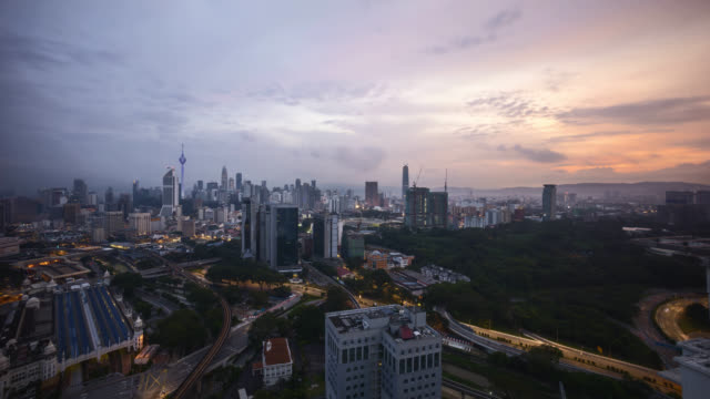 Dramatic-sunrise-over-Kuala-Lumpur-city-skyline