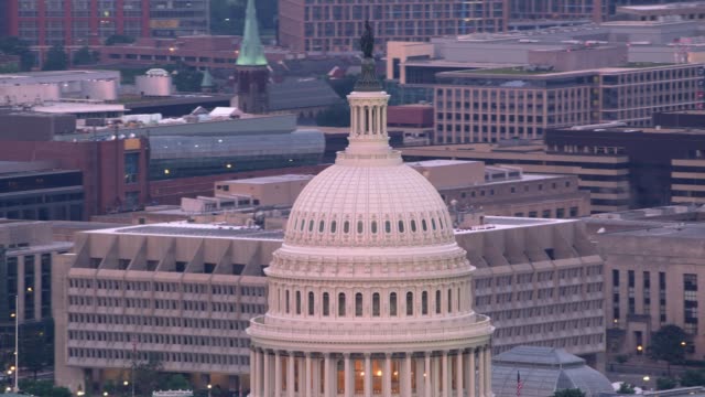 Close-up-aerial-view-of-the-Capital-Dome-and-Washington-D.C.
