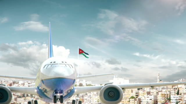 Avión-despegue-en-Amman-Jordania