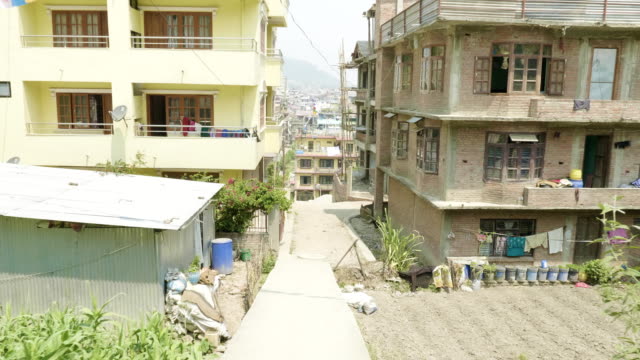 Gebäude-in-asiatischen-Stadt-Kathmandu,-Nepal.