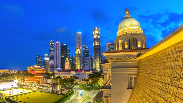 4K-Zeitraffer-Singapur-Stadtbild