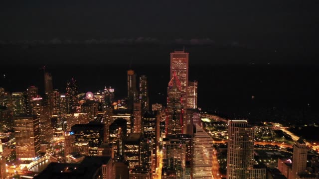 Chicago-at-Night-via-Drone