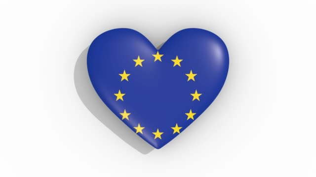 Herz-in-Farben-Flagge-von-Europa-Impulse,-Schleife