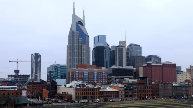 Timelapse-of-Nashville,-Tennessee-skyline