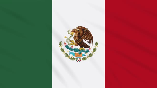 México-bandera-agitando-tela,-bucle-de-fondo