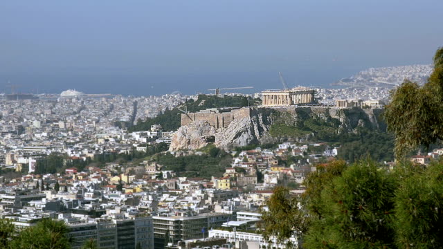Blick-auf-die-Akropolis-in-Athen