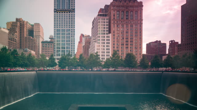 Nueva-york,-el-Monumento-Conmemorativo-del-11-de-septiembre,-4-K-time-lapse-de-EE.-UU.