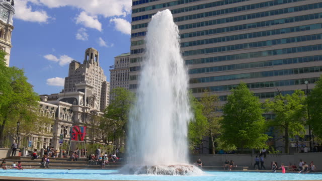 Usa-philadelphia-summer-time-love-park-fountain-4k-pennsylvania