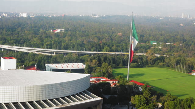 Erhöhte-Ansicht-von-Auditorio-Nacional,-Mexiko-Stadt,-Mexiko