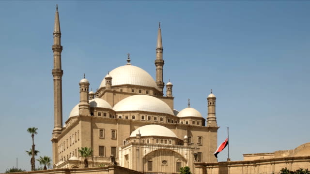 Nahaufnahme-der-Alabaster-Moschee-in-Kairo,-Ägypten