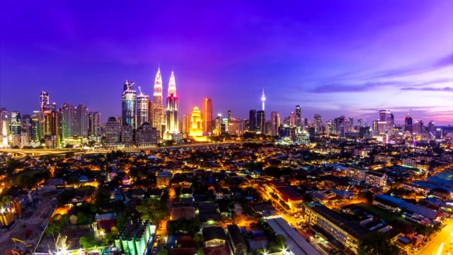 Kuala-Lumpur-Cityscape-Landmark-Travel-Place-Of-Malaysia-4K-Day-to-Night-Time-Lapse