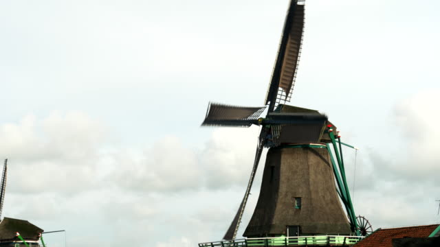 close-view-of-a-windmill's-sails-turning-at-zaanse-schans-near-amsterdam