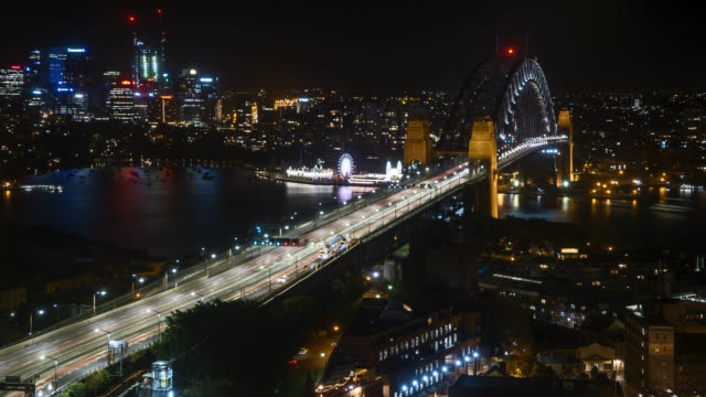Nachtleben-in-Sydney-Skyline-der-Stadt.