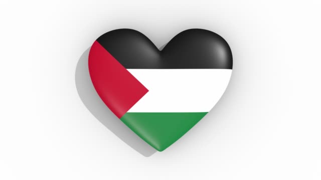 Herz-in-Farben-Flagge-von-Palästina-Impulsen,-Schleife