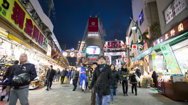 Time-lapse-de-Ameyoko-mercado-Ueno-Tokio