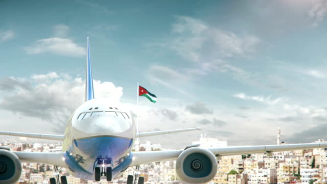 Flugzeug-abheben-Amman-Jordanien