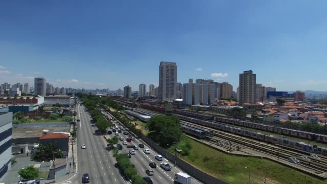 Aerial-View-of-Radial-Leste-Avenue,-in-Sao-Paulo,-Brazil
