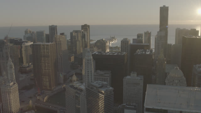 Geschäftige-Stadt-Sunrise-Chicago