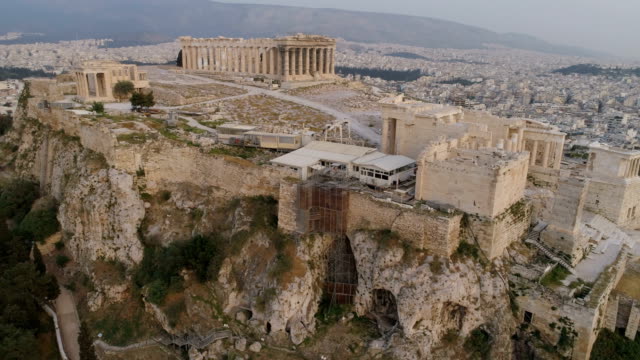 Aerial-view-of-Acropolis-of-Athens-ancient-citadel-in-Greece