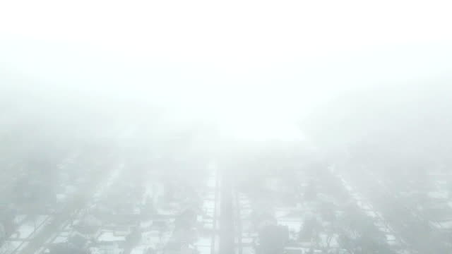Luftaufnahme-von-Detroit-Vororte-an-einem-bewölkten-Wintertag