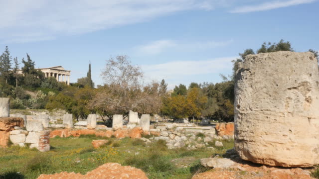 Ágora-de-Atenas,-con-vistas-al-templo-de-Hefesto-o-el-Erecteón
