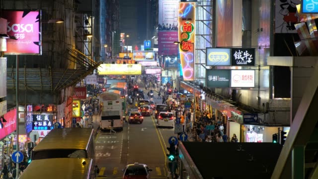 Tráfico-de-la-noche-de-Hong-Kong