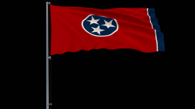 Flag-of-United-States-Tennessee,-4k-prores-4444-footage-with-alpha