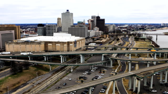 Timelapse-of-Memphis,-Tennessee-downtown
