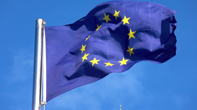 Flagge-der-Europäischen-Union-in-4k