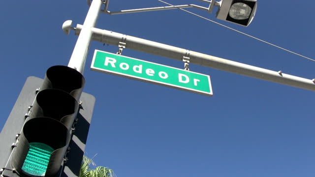 Señal-de-tráfico-y-street-Rodeo-Drive