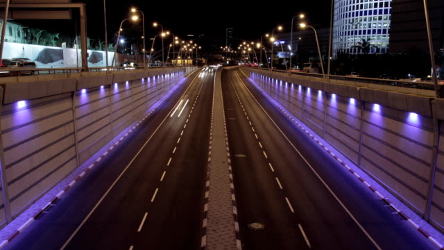 Tunnel-road-and-junction-night-time-lapse