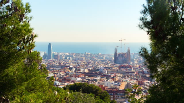 barcelona-sun-light-park-guell-city-panorama-4k-time-lapse-spain
