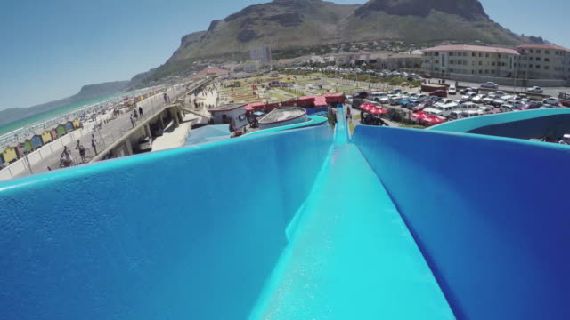 Point-of-view-of-someone-going-down-waterslide-Cape-Town