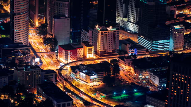 Lapso-de-tiempo-de-compilación-de-la-ciudad-de-Kuala-Lumpur-en-la-azotea