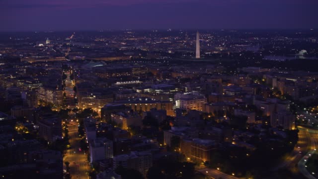 Aerial-view-of-Washington-D.C.-at-dawn.