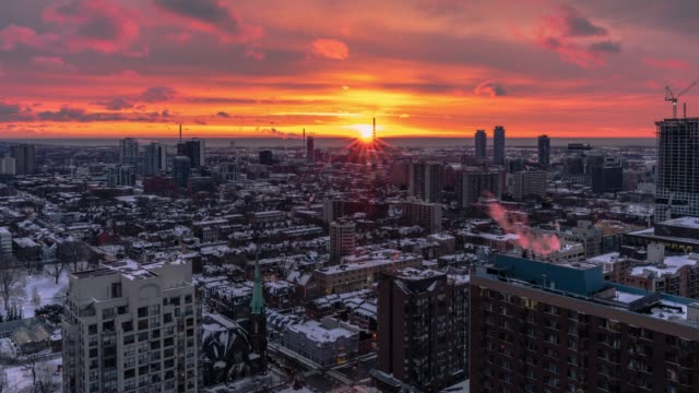 Sunrise-Toronto-städtischen-Nachbarschaft-Stadt-Skyline