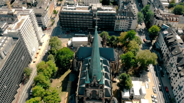 Luftbild-Drohne-Ansicht.-Deutschland-Düsseldorf-Kirche-St.-Peter.-Panorama-von-Düsseldorf