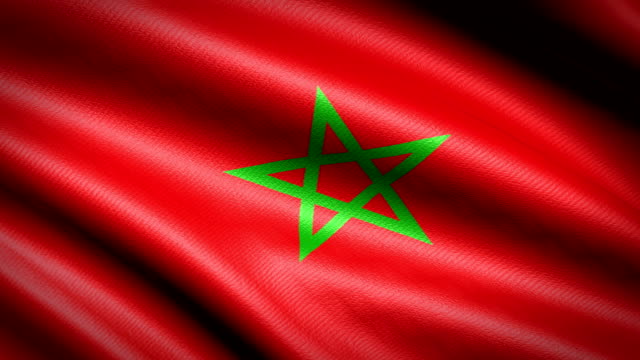 Bandera-de-Marruecos.-Animación-bucle-sin-fisuras.-4K-Video-de-alta-definición