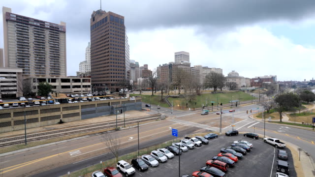 Timelapse-of-the-Memphis,-Tennessee-downtown