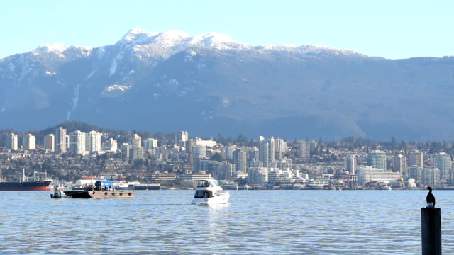 Burrard-Inlet-Vessel-Traffic,-Vancouver