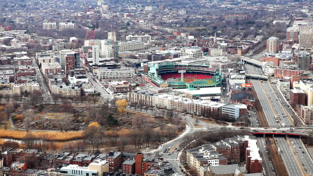 Aerial-of-Boston,-Massachusetts