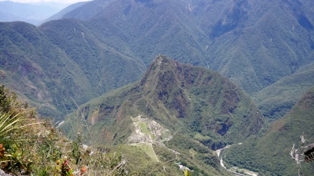 Machu-Picchu-view-from-Machu-Picchu-mountain,-the-ancient-Inca-city-in-the-Andes,-Cusco,-Peru