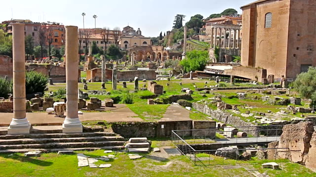 Roman-Forum.-Video-of-Roman-Forum-in-Rome,-Italy.-(Latin:-Forum-Romanum,-Italian:-Foro-Romano)