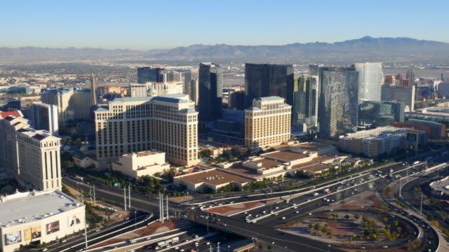 Las-Vegas,-Nevada-Daytime-aerial-view-of-Las-Vegas-Strip