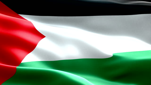 Flagge-von-Palästina-Gaza-Streifen-winken-Textur-Stoff-Hintergrund,-Krise-der-Israel-und-Islam-Palästina,-Risiko-Krieg