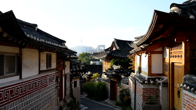 Pueblo-Hanok-de-Bukchon-en-Seúl,-Corea-del-sur