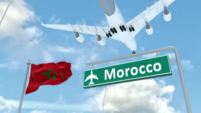 Morocco,-approach-of-the-aircraft-to-land