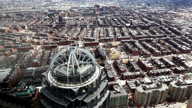 Wide-aerial-of-the-city-of-Boston,-Massachusetts