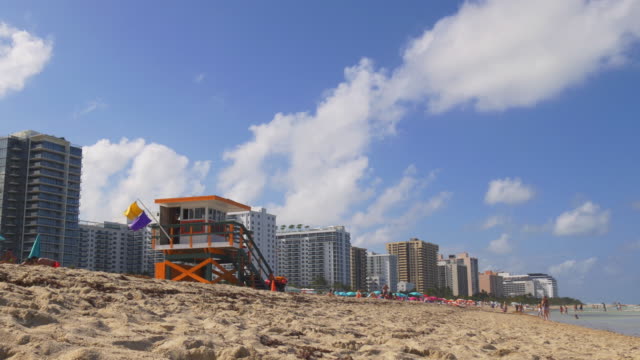 Estados-Unidos-Miami-Sur-Playa-día-de-verano-vida-panorama-4-k,-la-Florida
