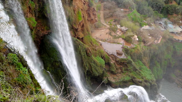 Ouzoud-Waterfalls-located-in-the-Grand-Atlas-village-of-Tanaghmeilt,-in-the-Azilal-province-in-Morocco,-Africa